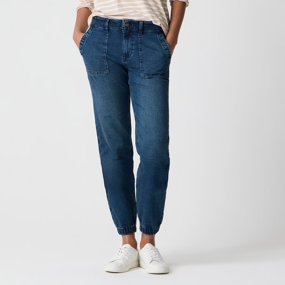 J. Crew Utility Jogger Jean 28 Signature Stretch+ Maison Blue Wash Elastic Waist - Picture 3 of 12